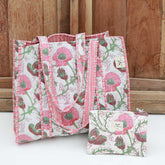 Set schoudertas en make-up tasje wit